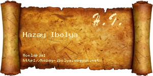 Hazay Ibolya névjegykártya